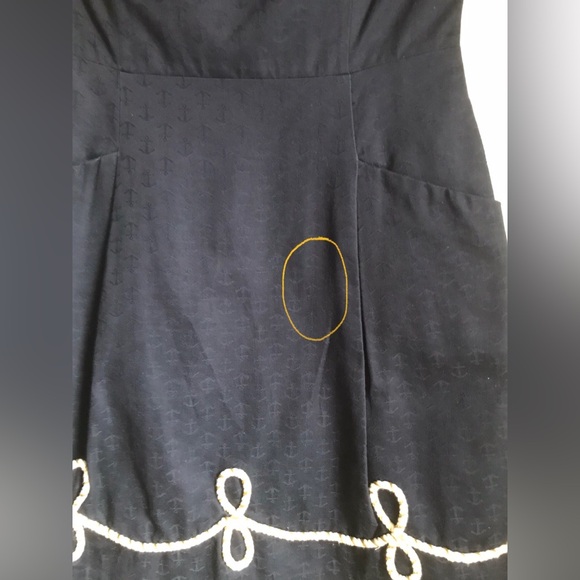 LILLY PULITZER Strapless Navy A-Line Dress with White Trim - Picture 11 of 13